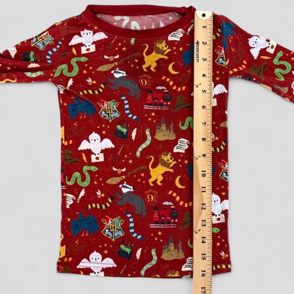 Little Sleepies Red Harry Potter Hogwarts Two Piece Bamboo Pajamas Set Size 4T - Picture 5 of 11